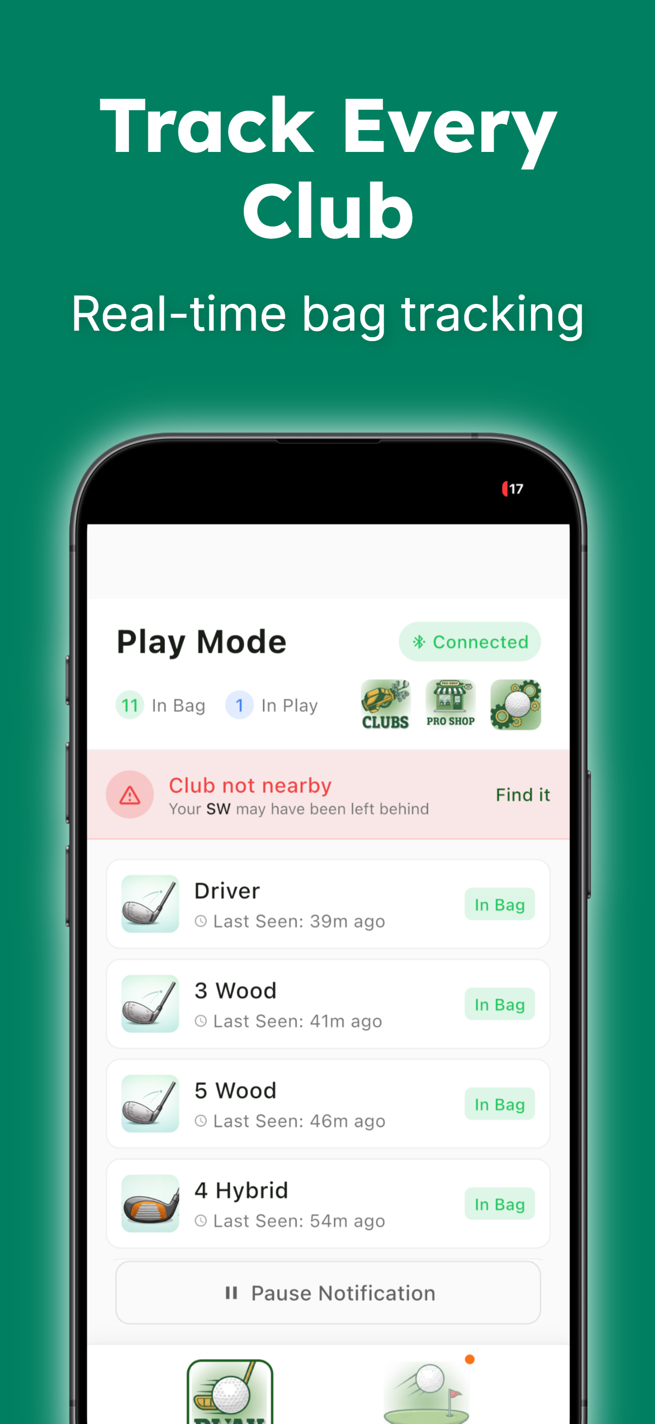 ClubWatch app — club tracking dashboard