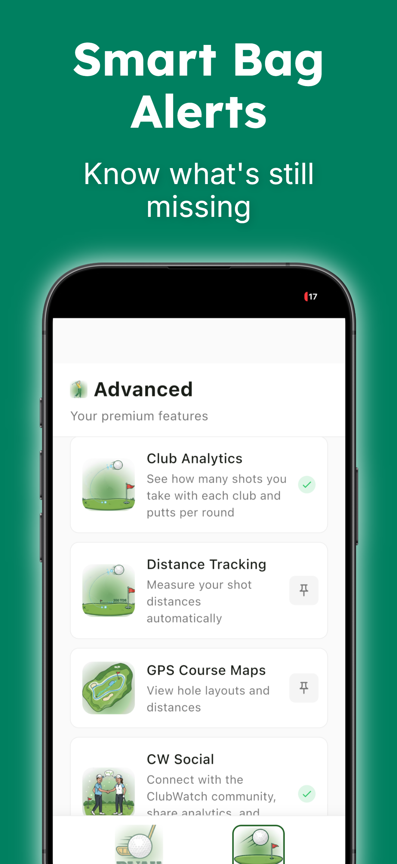 ClubWatch app — find my club with GPS