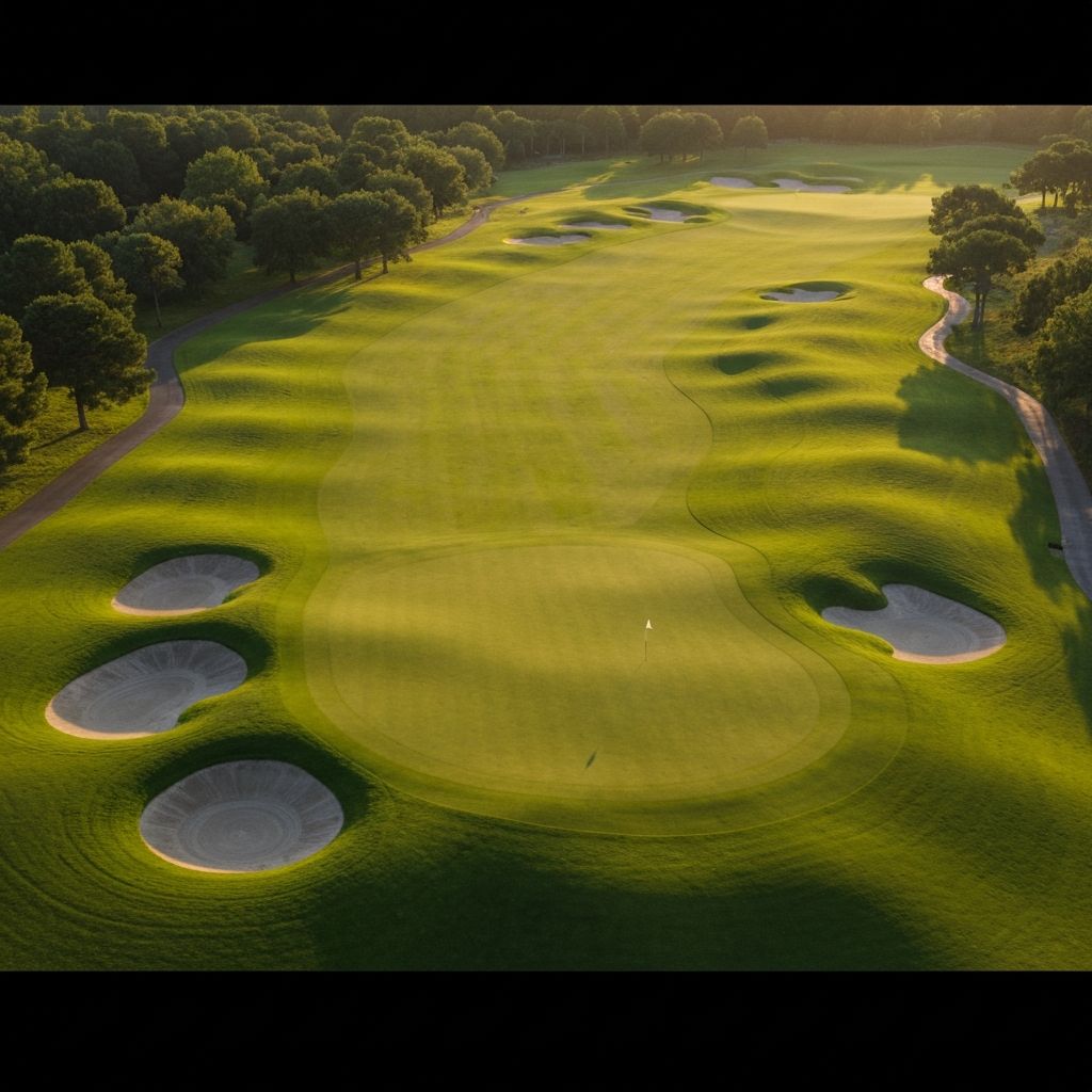 Beautiful golf course at sunset